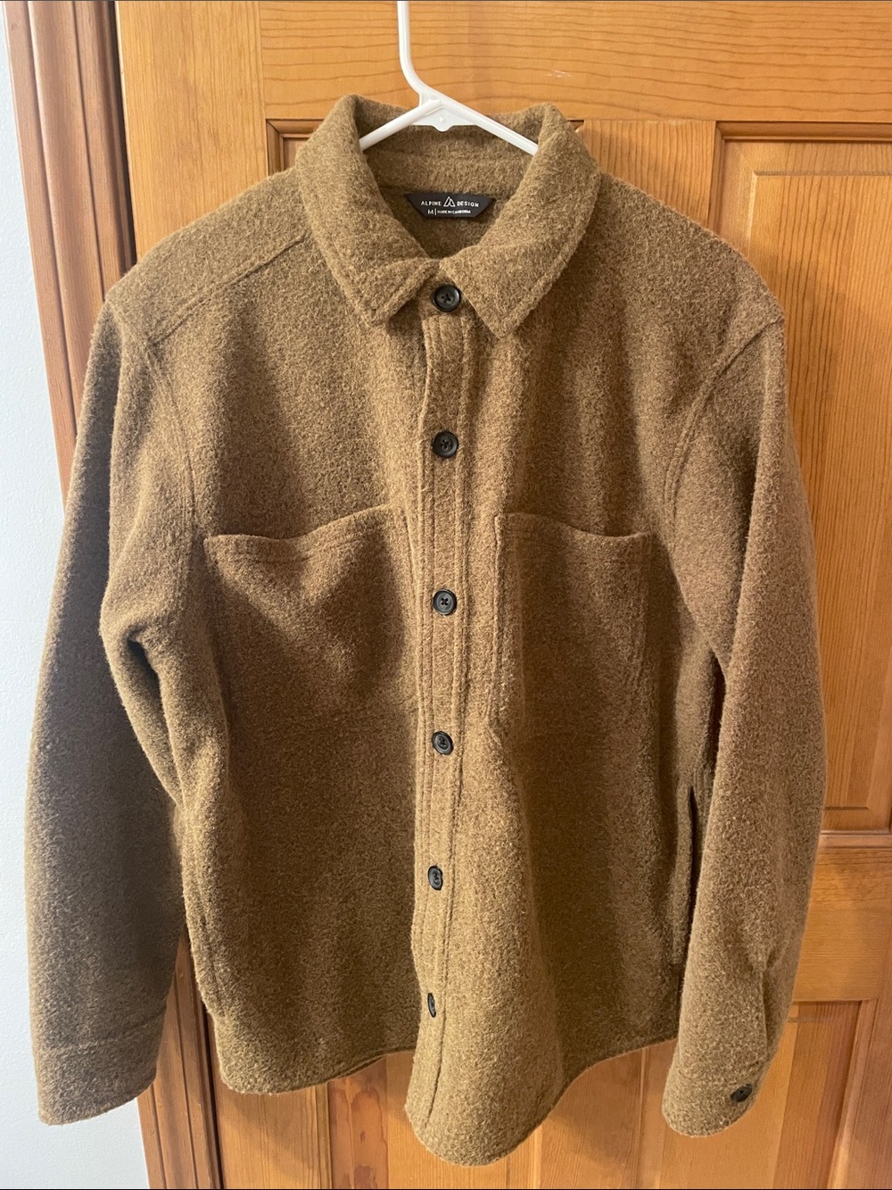 Alpine Design Brown Fleece Button-Up Trench Coat